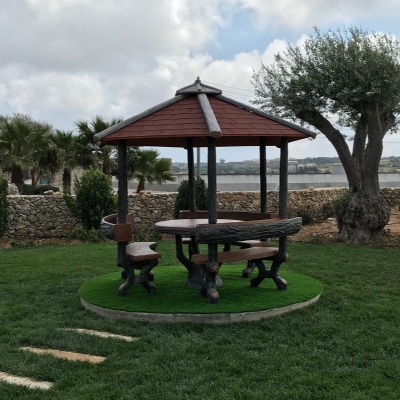 GAZEBO ROTONDO in FINTO LEGNO