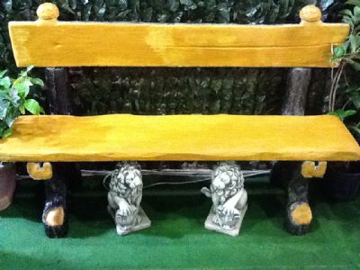 Panchina con spalliera finto legno